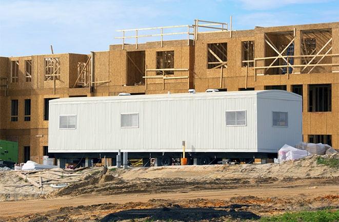 rental office trailers at a construction site in Donna